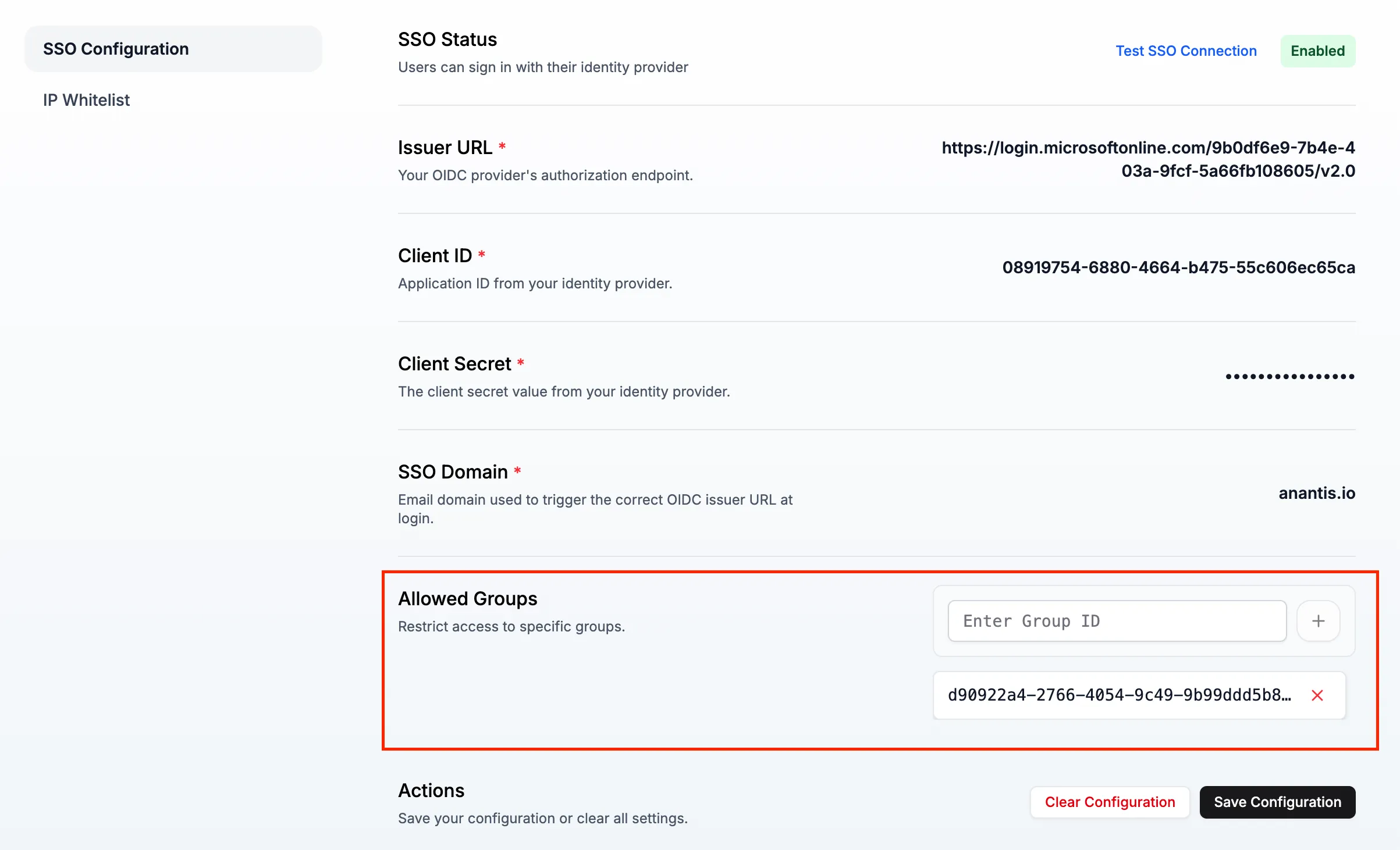 Group Config
