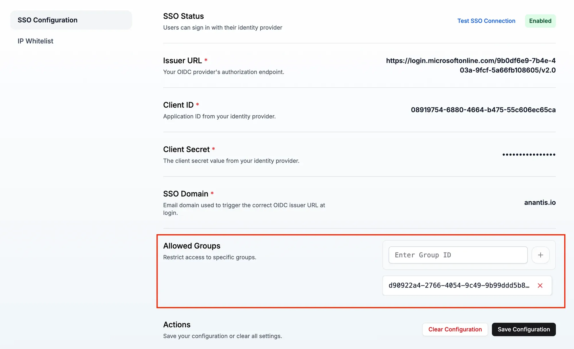 Group Config