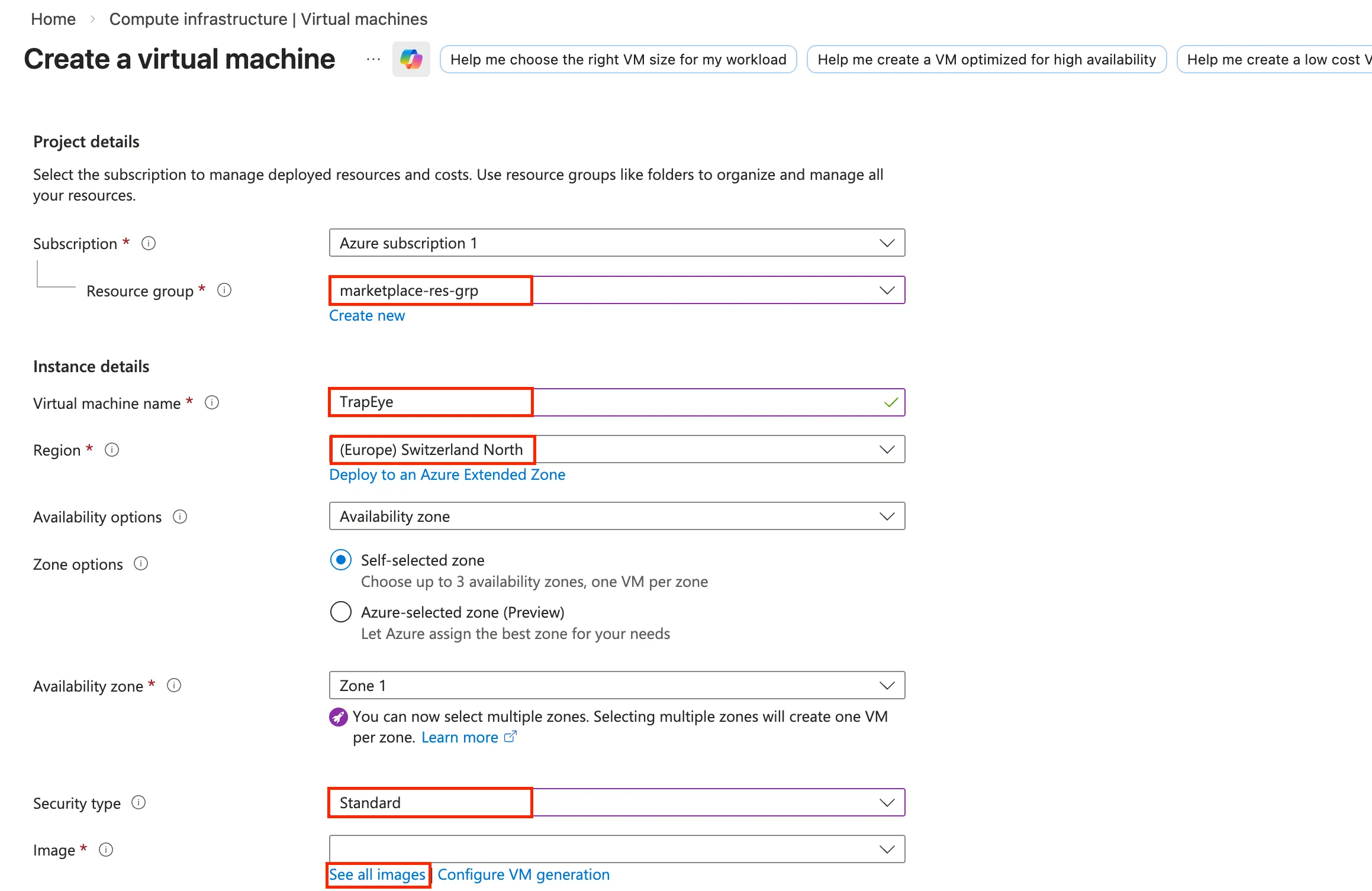 Configure VM