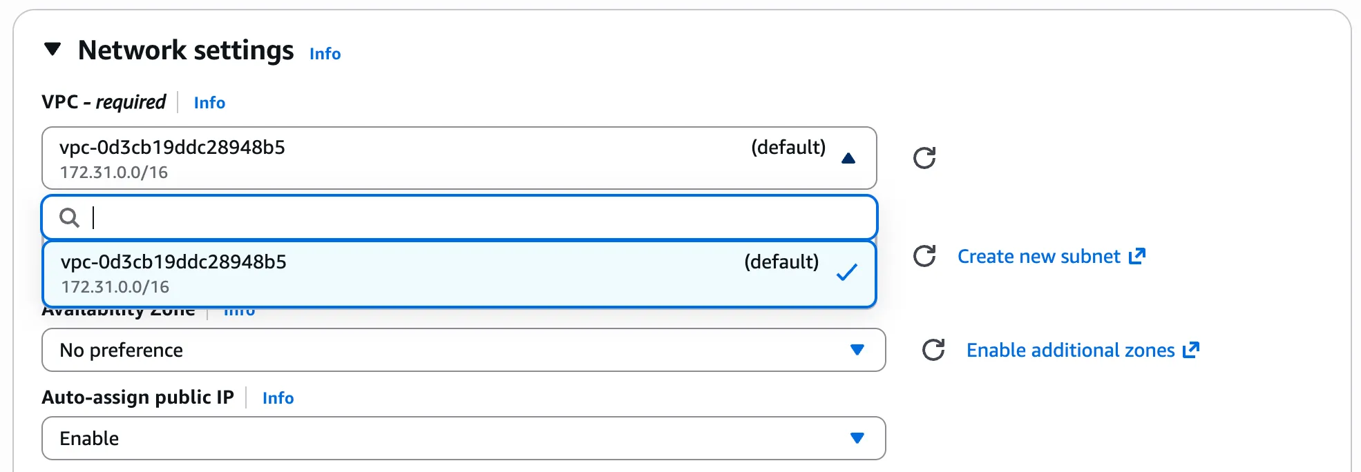 VPC Settings